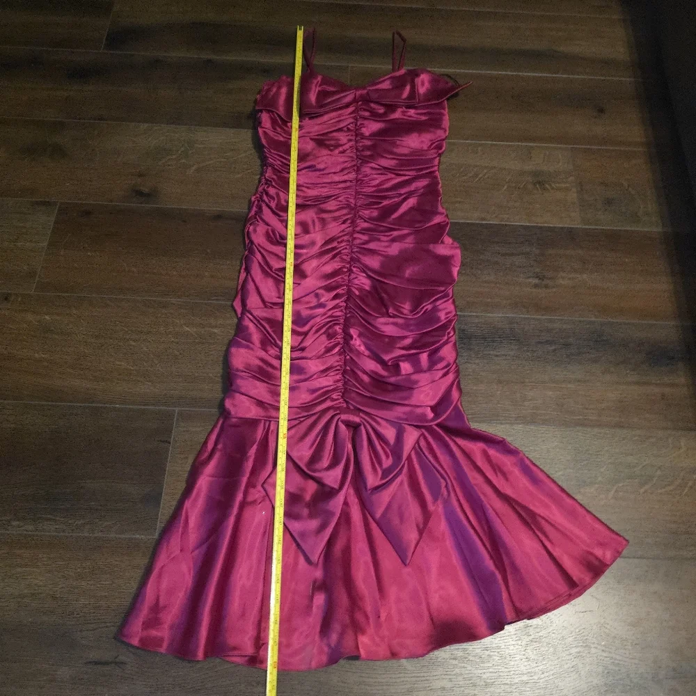 Stunning Magenta Satin Bow Dress - Picture 9 of 16